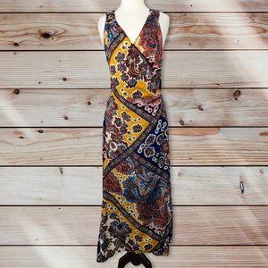C1 Anthropologie Tiny maxi dress wrap print pattern paisley fall large